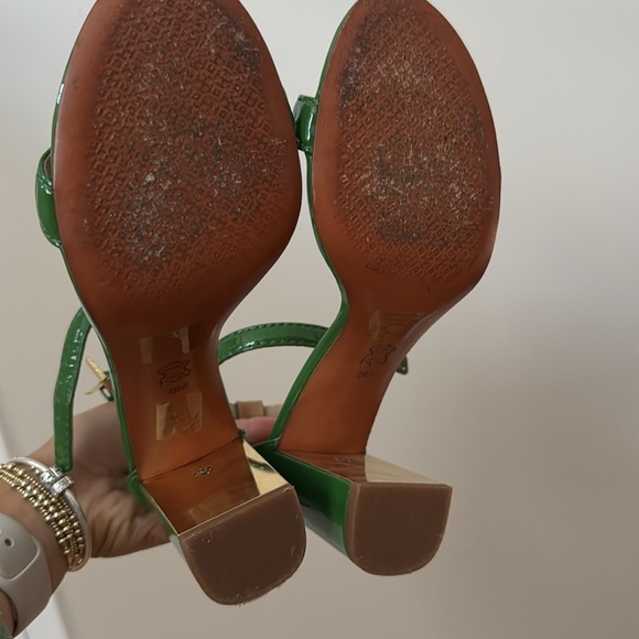 Tory Burch Green Patent Leather Cecile Block Heel - Picture 7 of 10